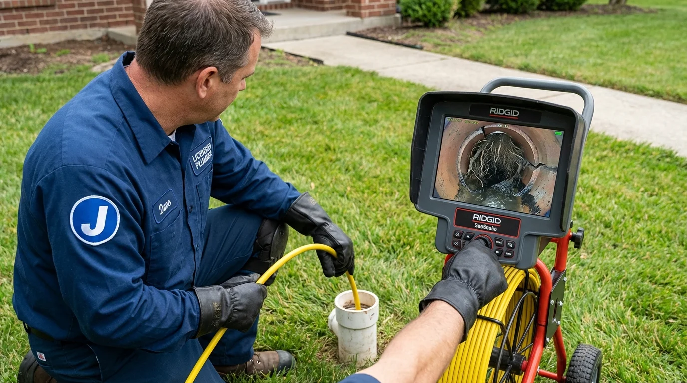 Sewer camera inspection being performed by Johns Plumbing LLC in Gooding